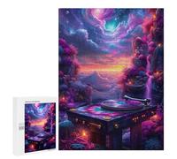Puzzle Per Adolescenti 500 PCS Cosmic Turntable Vinyl Record Player Puzzle Per Adulti Giochi Rilassanti Analisi E Logica Divertimento Attività A Casa, 500 PCS