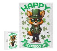 Puzzle Per Adolescenti 500 PCS Coyote Saint Patricks Day Puzzle Per Adulti Giochi Rilassanti Decorazione Murale Attività Divertenti A Casa 500 PCS