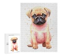 Puzzle Per Adolescenti 500 PCS Cute Baby Pug Dog Puppy Puzzle Divertenti Da Assemblare, Modelli, Regali Unici Per Compleanno E Natale 500 PCS