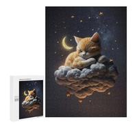 Puzzle Per Adolescenti 500 PCS Cute Cat Dreaming on Cloud Puzzle Per Adulti Giochi Rilassanti Sfida Difficile Attività Divertenti A Casa 500 PCS