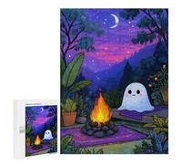 Puzzle Per Adolescenti 500 PCS Cute Ghost Campfire Night Scene Puzzle Per Adulti Giochi Rilassanti Analisi E Logica Divertimento Attività A Casa, 500 PCS
