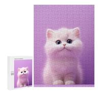 Puzzle Per Adolescenti 500 PCS Cute White Kitten Puzzle Per Adolescenti Giocattoli Antistress Assemblaggio Di Modelli Regali Unici Per Compleanno E Natale 500 PCS