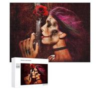 Puzzle Per Adolescenti 500 PCS Dark Rose A Gothic Artwork Puzzle Per Adolescenti Giocattoli Antistress Assemblaggio Di Modelli Regali Unici Per Compleanno E Natale 500 PCS