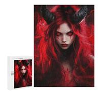 Puzzle Per Adolescenti 500 PCS Devilish Red Horns Fantasy Artwork Puzzle Per Adulti Puzzle Hand Speed Race Per Compleanno, Natale Gioco Stimolante Regali 500 PCS