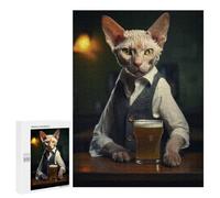 Puzzle Per Adolescenti 500 PCS Devon Rex Cat in The Pub Puzzle Per Adulti Giochi Rilassanti Ma Divertenti E Umoristici Regali Unici Per Compleanno E Natale 500 PCS