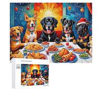 Puzzle Per Adolescenti 500 PCS Dogs Enjoying Festive Meal Puzzle Antistress Decorazione Per La Casa Regali Unici Per Compleanno E Natale 500 PCS