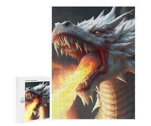 Puzzle Per Adolescenti 500 PCS Dragon Breath Fire Artwork Puzzle Per Adulti Giochi Rilassanti Per Divertimento in Famiglia Regali Di Natale E Compleanno 500 PCS