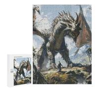 Puzzle Per Adolescenti 500 PCS Dragon Colored Sketch Puzzle Per Adulti Giochi Rilassanti Sfida Difficile Attività Divertenti A Casa 500 PCS