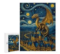 Puzzle Per Adolescenti 500 PCS Dragon Van Goghs Starry Puzzle Divertenti Da Assemblare, Modelli, Regali Unici Per Compleanno E Natale 500 PCS