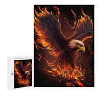 Puzzle Per Adolescenti 500 PCS Eagle Bird Animal Fire Puzzle, Gioco Rompicapo, Regalo Di Compleanno, Attività Divertenti Da Fare A Casa, 500 PCS
