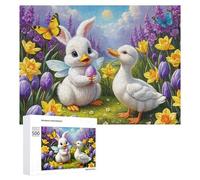 Puzzle Per Adolescenti 500 PCS Easter Bunny Duck Egg Spring Puzzle Per Adulti Giochi Rilassanti Ma Divertenti E Umoristici Sfida Da Completare 500 PCS