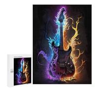 Puzzle Per Adolescenti 500 PCS Electric Guitar with Flames Puzzle Divertenti Da Assemblare, Modelli, Regali Unici Per Compleanno E Natale 500 PCS
