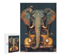 Puzzle Per Adolescenti 500 PCS Elephant Retro Car Art Puzzle Per Adolescenti Giocattoli Antistress Assemblaggio Di Modelli Regali Unici Per Compleanno E Natale 500 PCS