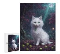 Puzzle Per Adolescenti 500 PCS Enchanted Forest Moonlit Cat Puzzle Per Adolescenti Migliora La Memoria Per Compleanno, Natale Bellissimo Gioco Dal Design 500 PCS