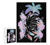 Puzzle Per Adolescenti 500 PCS Exotic Black Light Flowers Puzzle Per Adulti Gioco Rompicapo Difficile Difficile Unico Compleanno E Regali 500 PCS