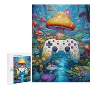 Puzzle Per Adolescenti 500 PCS Fantasy Mushroom Forest with Game Controller -2 Puzzle Per Adulti Giocattolo Decorazione Da Parete Taglio Di Precisione Gioco Stimolante Regali 500 PCS
