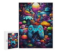Puzzle Per Adolescenti 500 PCS Fantasy Mushroom Forest with Game Controller Puzzle, Gioco Rompicapo, Regalo Di Compleanno, Attività Divertenti Da Fare A Casa, 500 PCS
