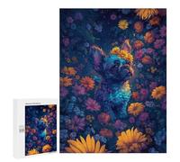 Puzzle Per Adolescenti 500 PCS Floral Fantasy Vibrant Dog Artwork Puzzle Per Adolescenti Sfida Difficile Allena La Tua Mente E Le Tue Mani Rompicapo Giochi Per Famiglie 500 PCS