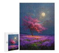 Puzzle Per Adolescenti 500 PCS Full Moon Lavender Field Painting -1 Puzzle Per Adolescenti Sfida Difficile Allena La Tua Mente E Le Tue Mani Rompicapo Giochi Per Famiglie 500 PCS
