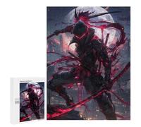 Puzzle per Adolescenti 500 PCS Fullmoon Red Ninja Puzzle per Adulti Giochi Rilassanti Sfida Difficile Sfida Educativa 500 PCS