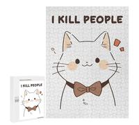 Puzzle Per Adolescenti 500 PCS Funny I Kill People Cat Puzzle Per Adolescenti Giocattoli Fai Da Te Vacanze A Casa Passatempo Divertimento Attività A Casa, 500 PCS