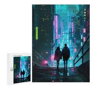 Puzzle Per Adolescenti 500 PCS Future Neon City Couple Puzzle Per Adolescenti Analisi E Logica Difficile E Stimolante Ottimo Regalo Per I Giocatori 500 PCS