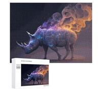 Puzzle Per Adolescenti 500 PCS Galactic Rhino Cosmic Fusion Artwork Puzzle Divertenti Da Assemblare, Modelli, Regali Unici Per Compleanno E Natale 500 PCS