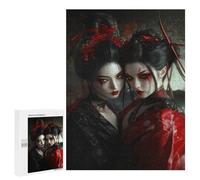 Puzzle Per Adolescenti 500 PCS Geisha in Red And Black Japanese Cherry Blossom Puzzle Per Adolescenti Giocattoli Fai Da Te Vacanze A Casa Passatempo Divertimento Attività A Casa, 500 PCS