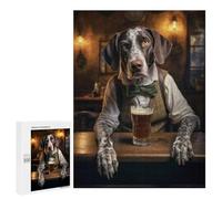 Puzzle Per Adolescenti 500 PCS German Pointer in The Pub Puzzle Per Adulti Giochi Rilassanti Assemblaggio Di Modelli Interazione Genitore-figlio 500 PCS