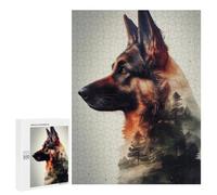 Puzzle Per Adolescenti 500 PCS German Shepherd Double Exp Puzzle Per Adulti Giocattolo Decorazione Da Parete Vacanza A Casa Passatempo Per Compleanno, Natale 500 PCS