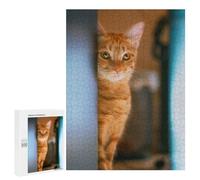 Puzzle Per Adolescenti 500 PCS Ginger Cat Peeking Puzzle Divertenti Da Assemblare, Modelli, Regali Unici Per Compleanno E Natale 500 PCS