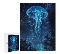 Puzzle Per Adolescenti 500 PCS Glowing Jellyfish in Starry Night Forest Puzzle Per Adolescenti Giocattolo Decorazione Da Parete Ma Divertente E Umoristico Unico Compleanno E Regali 500 PCS