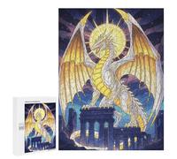 Puzzle Per Adolescenti 500 PCS Golden And White Dragon on Ruins Puzzle Per Adolescenti Giocattoli Fai Da Te Vacanze A Casa Passatempo Divertimento Attività A Casa, 500 PCS