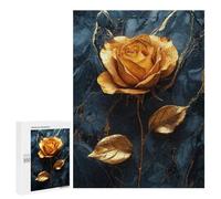 Puzzle Per Adolescenti 500 PCS Golden Rose on Marble Puzzle Per Adulti Giochi Rilassanti Sfida Difficile Attività Divertenti A Casa 500 PCS