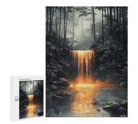 Puzzle Per Adolescenti 500 PCS Golden Waterfall in Mystical Forest Puzzle Per Adolescenti Giochi Rilassanti Assemblaggio Di Modelli Regali Unici Per Compleanno E Natale 500 PCS