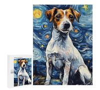Puzzle Per Adolescenti 500 PCS Jack Russell Terrier Night Puzzle Giochi Rilassanti Decorazione Per La Casa Regali Unici Per Compleanno 500 PCS