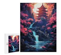 Puzzle Per Adolescenti 500 PCS Japanese Temple Waterfall Puzzle Divertenti Da Assemblare, Modelli, Regali Unici Per Compleanno E Natale 500 PCS