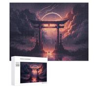 Puzzle Per Adolescenti 500 PCS Japanese Torii Gate Lightning Storm-4 Puzzle Per Adulti Gioco Rompicapo Difficile Difficile Unico Compleanno E Regali 500 PCS