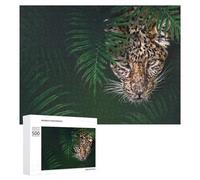 Puzzle Per Adolescenti 500 PCS Jungle Leopard Portrait Puzzle, Gioco Rompicapo, Regalo Di Compleanno, Attività Divertenti Da Fare A Casa, 500 PCS