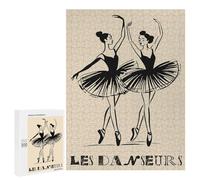 Puzzle Per Adolescenti 500 PCS Les Danseurs Two Ballerinas in Black Puzzle Per Adolescenti Migliora La Memoria Per Compleanno, Natale Bellissimo Gioco Dal Design 500 PCS