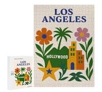 Puzzle Per Adolescenti 500 PCS Los Angeles And Hollywood Illustration Puzzle Per Adolescenti Sfida Difficile Allena La Tua Mente E Le Tue Mani Rompicapo Giochi Per Famiglie 500 PCS
