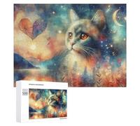 Puzzle Per Adolescenti 500 PCS Magical Cat Dreamscape Puzzle, Gioco Rompicapo, Regalo Di Compleanno, Attività Divertenti Da Fare A Casa, 500 PCS