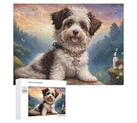 Puzzle Per Adolescenti 500 PCS Magical Forest Adventure with Cute Dog Puzzle Per Adulti Gioco Rompicapo Difficile Difficile Unico Compleanno E Regali 500 PCS