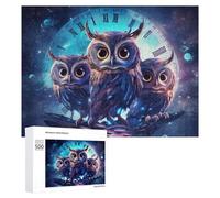 Puzzle Per Adolescenti 500 PCS Magical Night Owls with Giant Clock Puzzle Divertenti Da Assemblare, Modelli, Regali Unici Per Compleanno E Natale 500 PCS