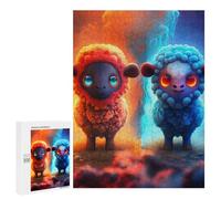 Puzzle Per Adolescenti 500 PCS Magical Sheep Duo Red Vs Blue Puzzle Per Adolescenti Migliora La Memoria Difficile Da Completare Gioco Impegnativo Giocattoli 500 PCS