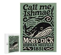 Puzzle Per Adolescenti 500 PCS Moby Dick Book Cover Art Puzzle Per Adolescenti Giocattoli Fai Da Te Vacanze A Casa Passatempo Divertimento Attività A Casa, 500 PCS