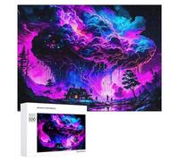 Puzzle Per Adolescenti 500 PCS Neon Dreamscape A Whimsical Night Scene Puzzle Per Adulti Giochi Rilassanti Ma Divertenti E Umoristici Sfida Da Completare 500 PCS
