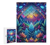 Puzzle Per Adolescenti 500 PCS Neon Nature Stained Glass Puzzle Per Adolescenti Giocattoli Fai Da Te Vacanze A Casa Passatempo Divertimento Attività A Casa, 500 PCS