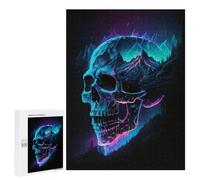 Puzzle Per Adolescenti 500 PCS Neon Skull Landscape Artwork Puzzle Per Adulti Giochi Rilassanti Gara Di Velocità Manuale Sfida Da Completare 500 PCS