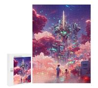 Puzzle Per Adolescenti 500 PCS Neon Sky Cityscape Puzzle, Gioco Rompicapo, Regalo Di Compleanno, Attività Divertenti Da Fare A Casa, 500 PCS